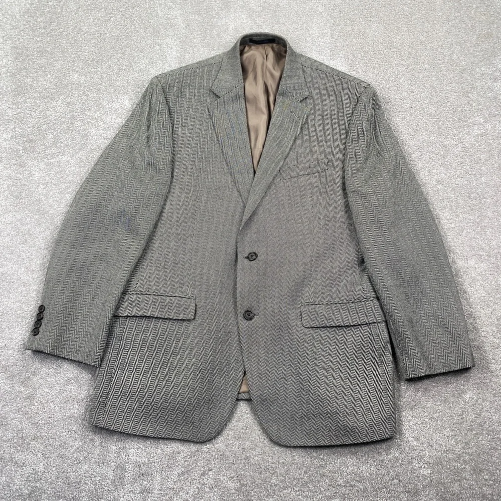 Vintage Ralph Lauren Herringbone Wool Tweed Blazer Jacket Men's Size‎ 43